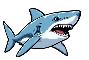 Obraz premium shark cartoon isolated on white