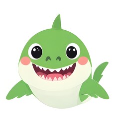 Fototapeta premium funny green monster shark 