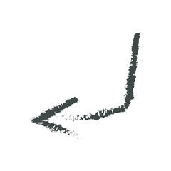 Vector scribble, black curved texture arrow