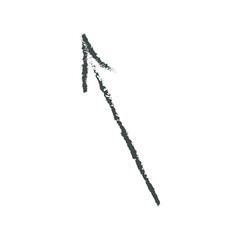 Vector scribble, black curved texture arrow