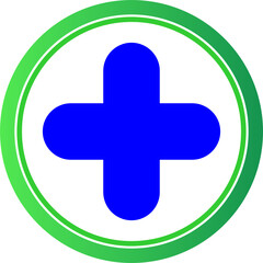 Phamacy icon blue plus logo