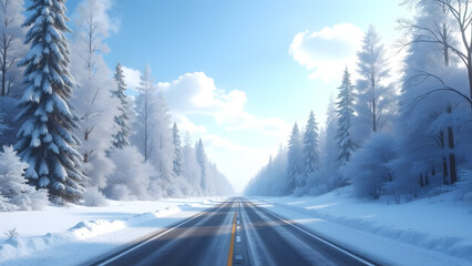 Fototapeta premium road in winter