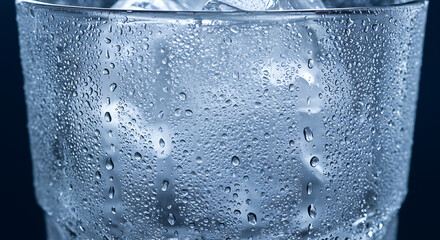 Refreshing Iced Water: Cold Drink with Condensation