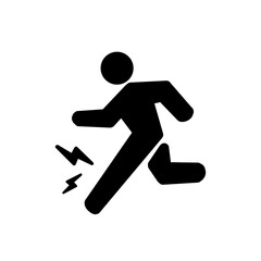 Leg Pain Icon – 足の痛み・ケガのアイコン（運動・注意喚起・健康）