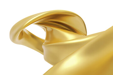 a gold sculpture with a curved curve