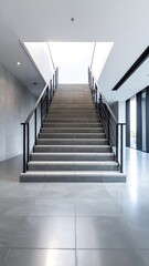 Obraz premium Modern stone stairs ascend to light