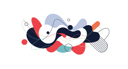 Abstract dynamic fluid shapes organic forms organic flowing lines modern graphic design elements