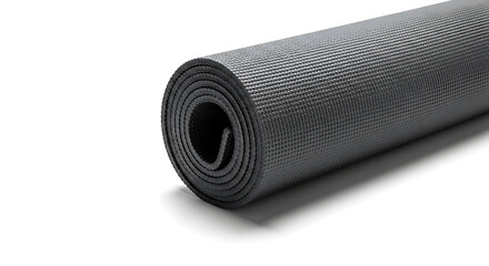 Isolated black plastic container and bottle with a metal oil filter tube on a white background