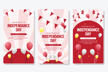 indonesia Independence day  social media template collection