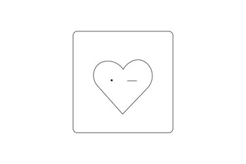 Red heart icon illustration for Valentine's Day romance