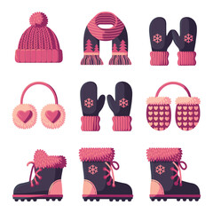2d vector illustration icon, set of vibrant representing unique winter activities and sports
