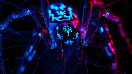 Futuristic Cybernetic Spider with Glowing Circuits