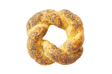 a bagel with a sprinkled crust on top
