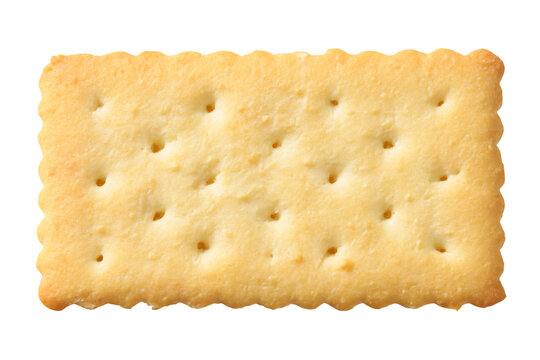 a cracker with holes on it on a white surface