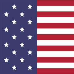 American Flag Icon USA Independence Day Patriotic Symbol Vector Illustration