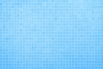 Blue light ceramic wall chequered and floor tiles mosaic background in bathroom, kitchen. Design pattern geometric with grid wallpaper texture decoration pool. Simple seamless abstract surface clean.