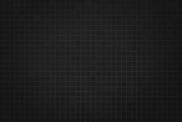 Dark black ceramic wall chequered and floor tiles mosaic background in bathroom. Design pattern geometric with grid wallpaper texture decoration pool. Simple seamless abstract surface grunge.