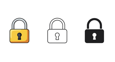 Lock Icons in Different Styles Security Privacy and Protection Concepts