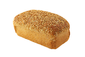 a loaf of bread with sesame seeds on top