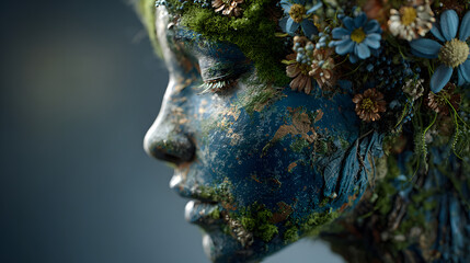 Artistic image of mother earth. World environment and mother earth day concept: Celebrating our planet's beauty and promoting environmental awareness 