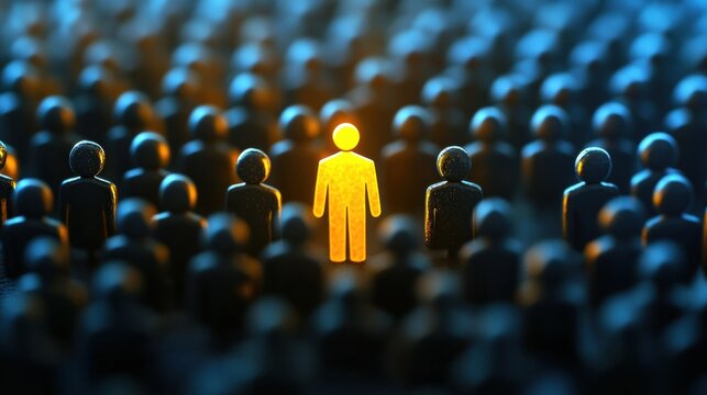 Human figure icon symbolizing recruitment and finding the right person for Hiring A conceptual photo of icon