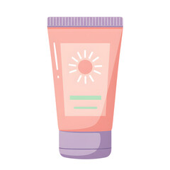 Sunscreen tube on a white background