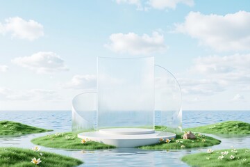 glass of milk on green grass