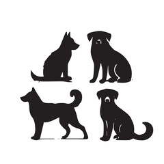 dog set  silhouette ,dog set silhouette images  ,dog set silhouette svg  ,dog silhouette png 