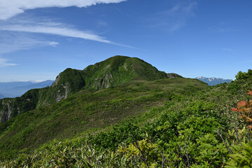 Fototapeta premium Climbing Mount Amakazari, Niigata, Japan