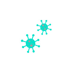 Vector artwork symbol icon of simple green teal microscopic bacteria No background 
