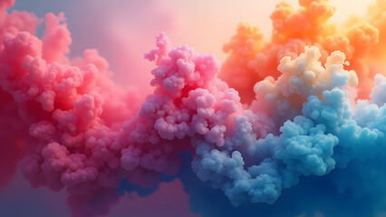Fototapeta premium Vibrant Abstract Cloud Formation Background with Pink and Blue Hues