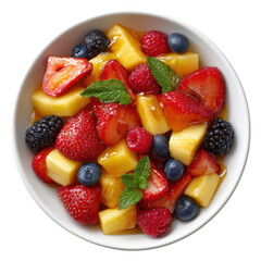 Fresh Seasonal Fruit Salad with Honey Drizzle and Mint Garnish for a Refreshing Treat
