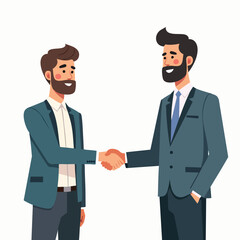 Handshake Between Executives in Suit for Collaboration – Vector Art