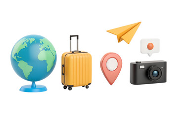 Travel Flat Icon Set ,Flat Travel and Communication Icons Set – Modern, Colorful, Minimal Design