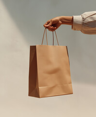 hand holding paper bag