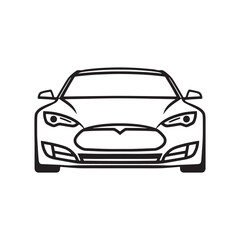 Car Front View Vector Minimal and Luxury Line Icons