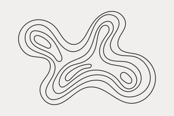 Abstract wavy shape elements on white. Vector design forms with dynamic organic flow.