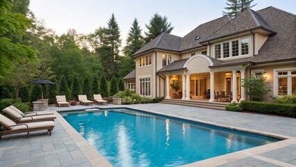 Fototapeta premium Modern House With Garden In The Park Summber Palm Trees Beautiful View Photo, Display Homes Marsden Park, Luxury home exterior Stock Photos, Royalty Free Luxury home exterior Images | Depositphotos.