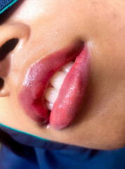 Lip tattoo.