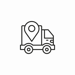 delivery truck location icon sign vector