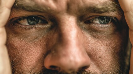 Naklejka premium Cognitive exhaustion from sustained mental work, resulting in lowered attention and mental performance. 