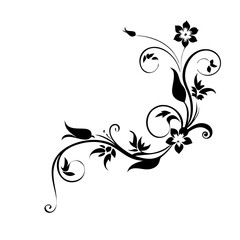 Fototapeta premium Page corner floral elements wedding decorative ornament elements, hand-drawn, classic vintage victorian style