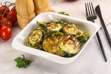 Vegan cuisine Grilled zucchini slices