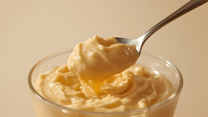 Pale Yellow Creamy Substance in Glass Bowl