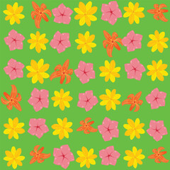 Abstract Floral Pattern Background with Artistic Botanical Elements