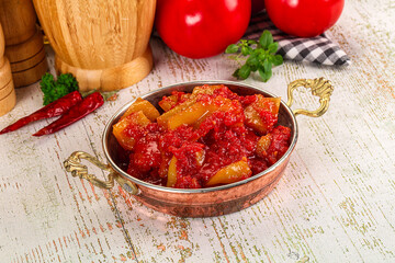 Hungarian Lecho with bell pepper and tomato