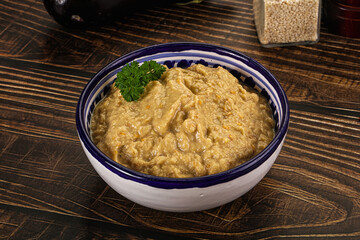 Eggplant dip - Mutabal with tahini paste
