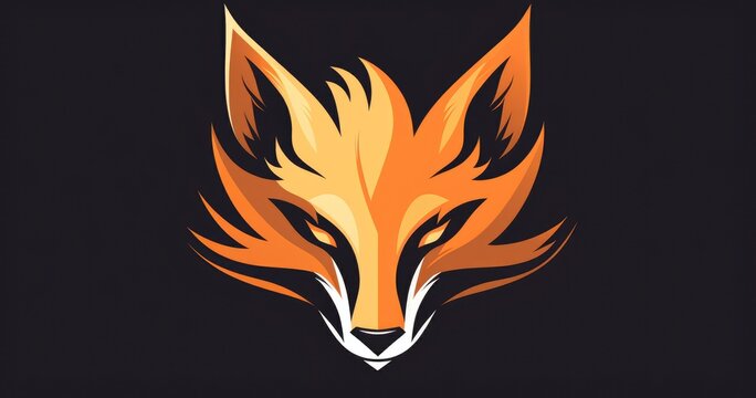 Vector Illustration of a Red Fox Standing in a Stylized Forest Landscape