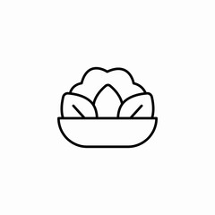 bowl salad leaves icon sign vector