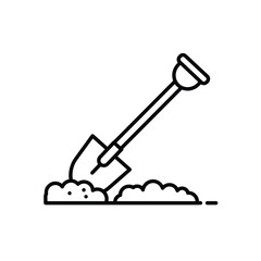 Shovel Icon, Garden Shovel icon, Hand garden shovels icon. Outline hand garden shovels vector icon, Shovel icons flat. Digging with garden shovel vector icons
